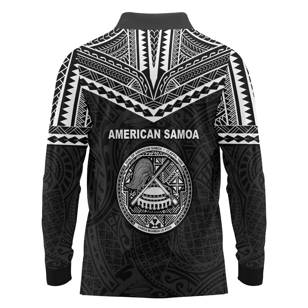 American Samoa MLK Day Long Sleeve Polo Shirt Polynesian Style LT05 - Polynesian Pride