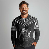 American Samoa MLK Day Long Sleeve Polo Shirt Polynesian Style LT05 - Polynesian Pride