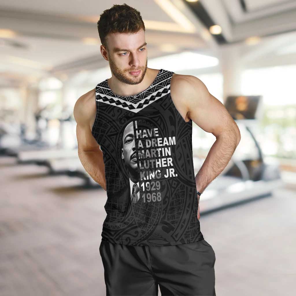 American Samoa MLK Day Men Tank Top Polynesian Style LT05 Black - Polynesian Pride