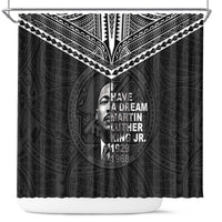 American Samoa MLK Day Shower Curtain Polynesian Style LT05 Black - Polynesian Pride