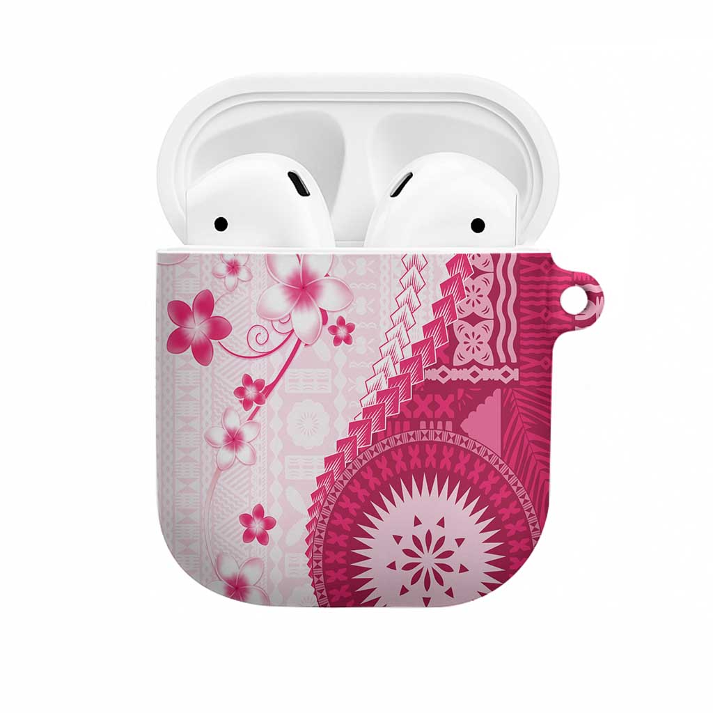 Bula Fiji AirPods Case Pink Plumeria Masi Tapa Pattern LT05 Pink - Polynesian Pride