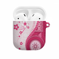 Bula Fiji AirPods Case Pink Plumeria Masi Tapa Pattern LT05 Pink - Polynesian Pride