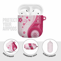 Bula Fiji AirPods Case Pink Plumeria Masi Tapa Pattern LT05 - Polynesian Pride