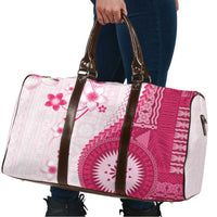 Bula Fiji Travel Bag Pink Plumeria Masi Tapa Pattern LT05 - Polynesian Pride