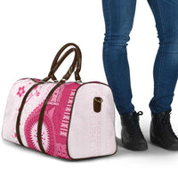 Bula Fiji Travel Bag Pink Plumeria Masi Tapa Pattern LT05 - Polynesian Pride