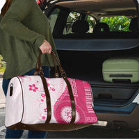 Bula Fiji Travel Bag Pink Plumeria Masi Tapa Pattern LT05 - Polynesian Pride
