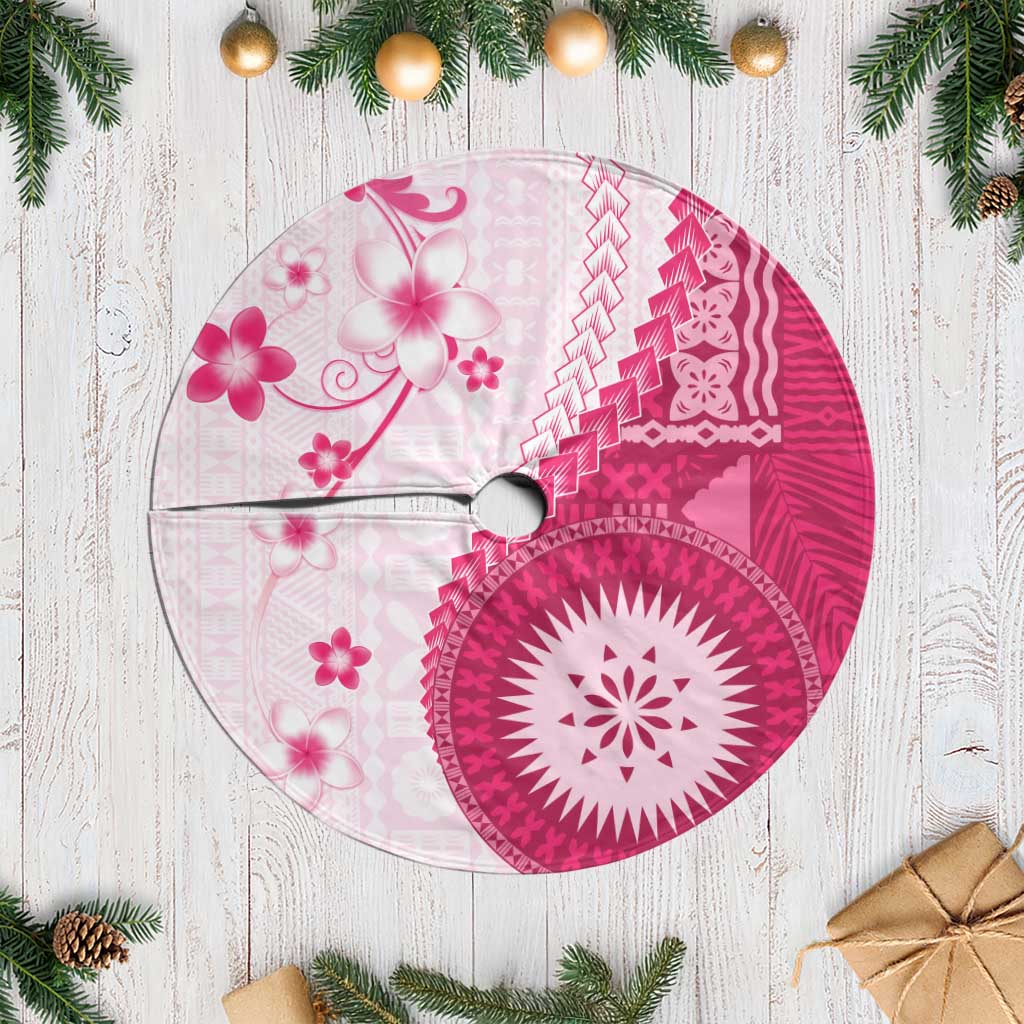 Bula Fiji Tree Skirt Pink Plumeria Masi Tapa Pattern LT05 Casual Pink - Polynesian Pride