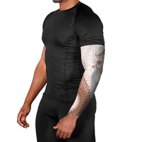 Bula Fiji Arm Sleeves Brown Plumeria Masi Tapa Pattern LT05 - Polynesian Pride