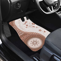 Bula Fiji Car Mats Brown Plumeria Masi Tapa Pattern LT05 - Polynesian Pride