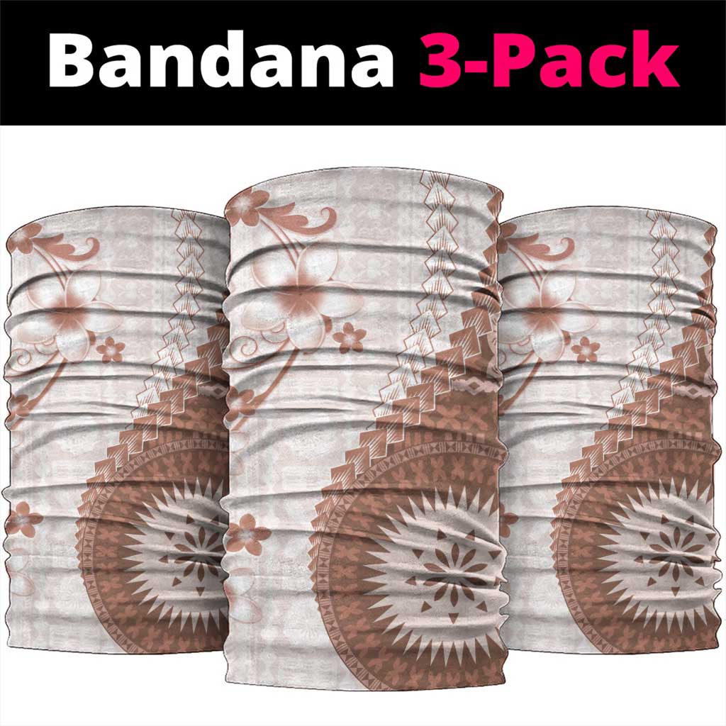 Bula Fiji Neck Gaiter Brown Plumeria Masi Tapa Pattern LT05 package One Size: 25*50cm Brown - Polynesian Pride