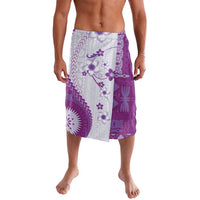 Bula Fiji Lavalava Violet Plumeria Masi Tapa Pattern LT05 Violet - Polynesian Pride