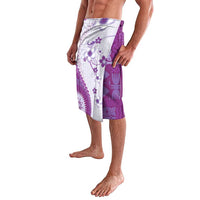 Bula Fiji Lavalava Violet Plumeria Masi Tapa Pattern LT05 - Polynesian Pride