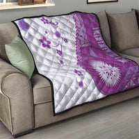 Bula Fiji Quilt Violet Plumeria Masi Tapa Pattern LT05 - Polynesian Pride