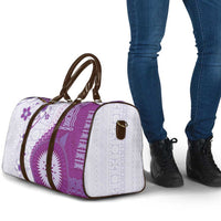 Bula Fiji Travel Bag Violet Plumeria Masi Tapa Pattern LT05 - Polynesian Pride
