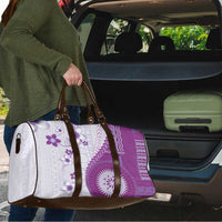 Bula Fiji Travel Bag Violet Plumeria Masi Tapa Pattern LT05 - Polynesian Pride