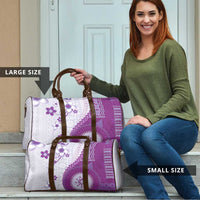 Bula Fiji Travel Bag Violet Plumeria Masi Tapa Pattern LT05 - Polynesian Pride