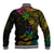 Personalised New Zealand Wellington Pride Baseball Jacket Rainbow Silver Fern Paua Shell LT05 - Polynesian Pride