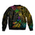 Personalised New Zealand Wellington Pride Bomber Jacket Rainbow Silver Fern Paua Shell LT05 - Polynesian Pride