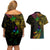 Personalised New Zealand Wellington Pride Couples Matching Off Shoulder Short Dress and Hawaiian Shirt Rainbow Silver Fern Paua Shell LT05 - Polynesian Pride