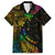 Personalised New Zealand Wellington Pride Family Matching Short Sleeve Bodycon Dress and Hawaiian Shirt Rainbow Silver Fern Paua Shell LT05 Dad's Shirt - Short Sleeve Black - Polynesian Pride