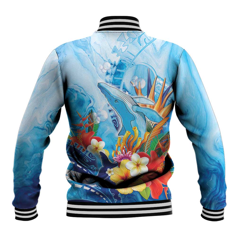 Polynesia Humpback Whale Baseball Jacket Ocean Style LT05 - Polynesian Pride
