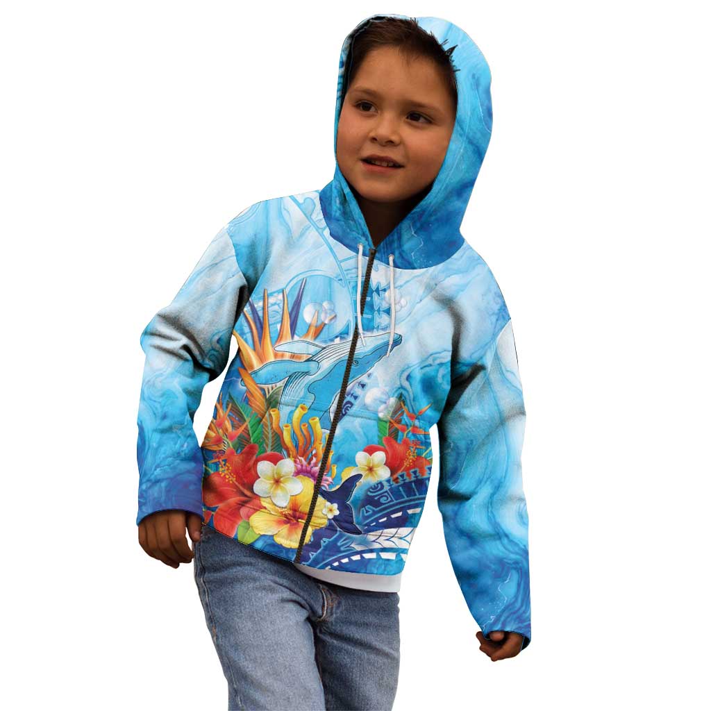 Polynesia Humpback Whale Kid Hoodie Ocean Style LT05 - Polynesian Pride