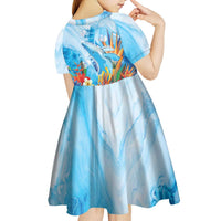 Polynesia Humpback Whale Kid Short Sleeve Dress Ocean Style LT05 - Polynesian Pride