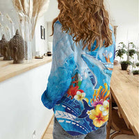 Polynesia Humpback Whale Women Casual Shirt Ocean Style LT05 - Polynesian Pride