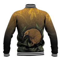 New Zealand Kiwi Bird Baseball Jacket Silver Fern Mix Maori Pattern LT05 - Polynesian Pride