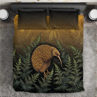 New Zealand Kiwi Bird Bedding Set Silver Fern Mix Maori Pattern LT05 Brown - Polynesian Pride