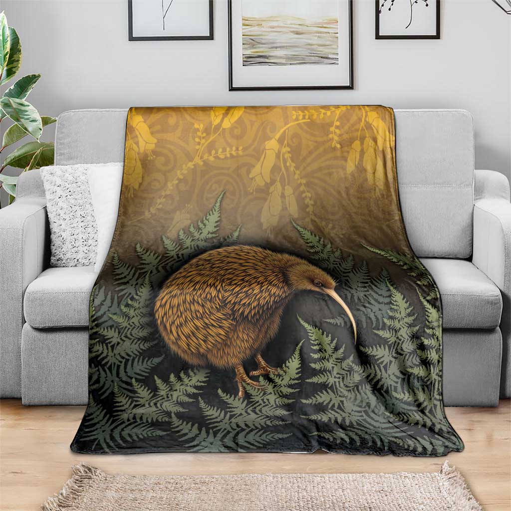 New Zealand Kiwi Bird Blanket Silver Fern Mix Maori Pattern LT05 - Polynesian Pride