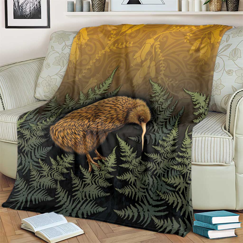 New Zealand Kiwi Bird Blanket Silver Fern Mix Maori Pattern LT05 - Polynesian Pride