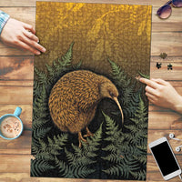 New Zealand Kiwi Bird Puzzle Silver Fern Mix Maori Pattern LT05 Brown - Polynesian Pride