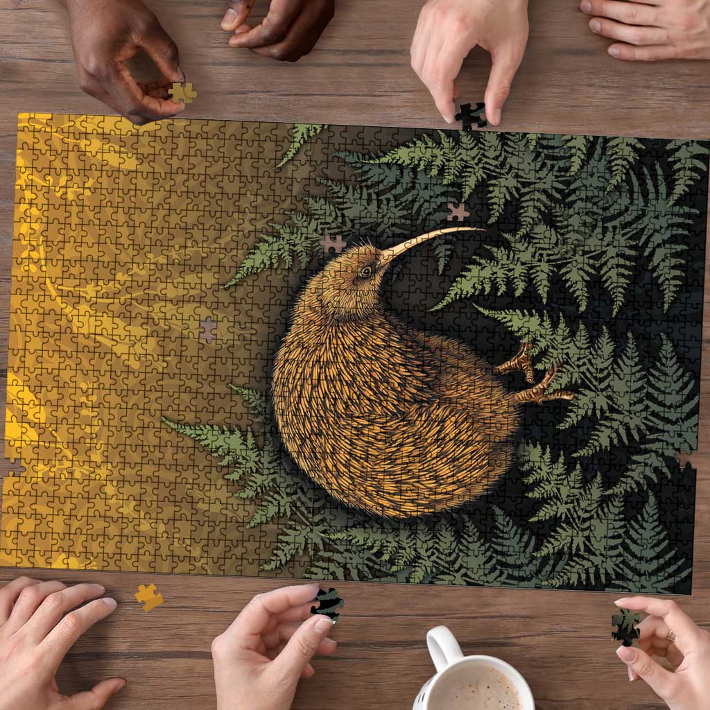 New Zealand Kiwi Bird Puzzle Silver Fern Mix Maori Pattern LT05 - Polynesian Pride