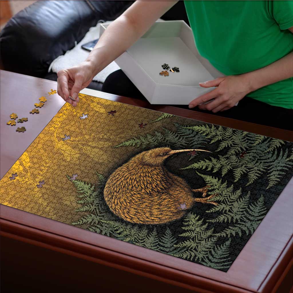 New Zealand Kiwi Bird Puzzle Silver Fern Mix Maori Pattern LT05 - Polynesian Pride