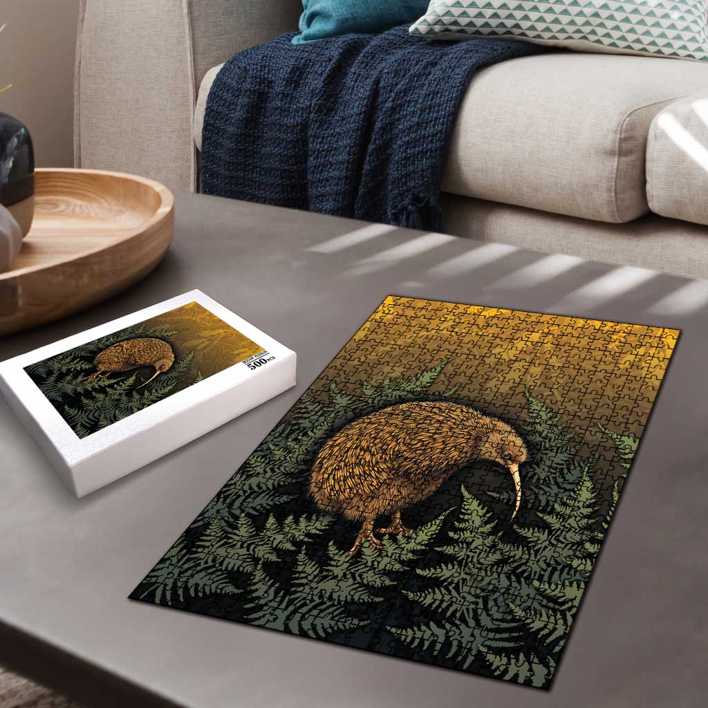 New Zealand Kiwi Bird Puzzle Silver Fern Mix Maori Pattern LT05 - Polynesian Pride