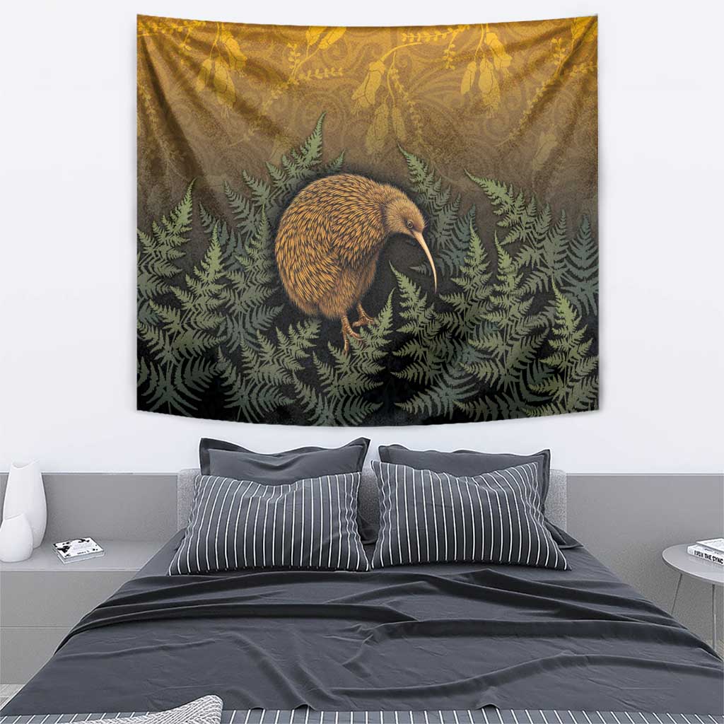 New Zealand Kiwi Bird Tapestry Silver Fern Mix Maori Pattern LT05 - Polynesian Pride