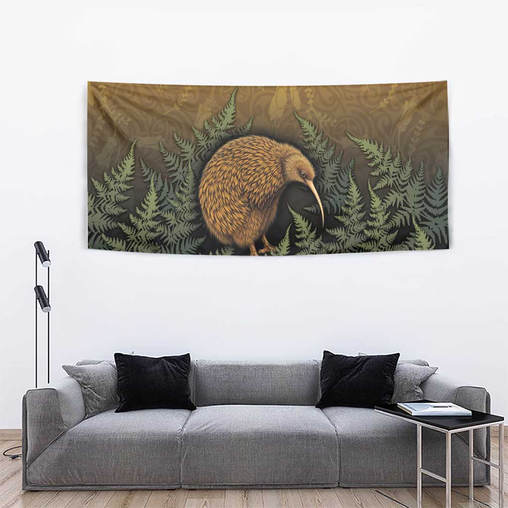 New Zealand Kiwi Bird Tapestry Silver Fern Mix Maori Pattern LT05 - Polynesian Pride