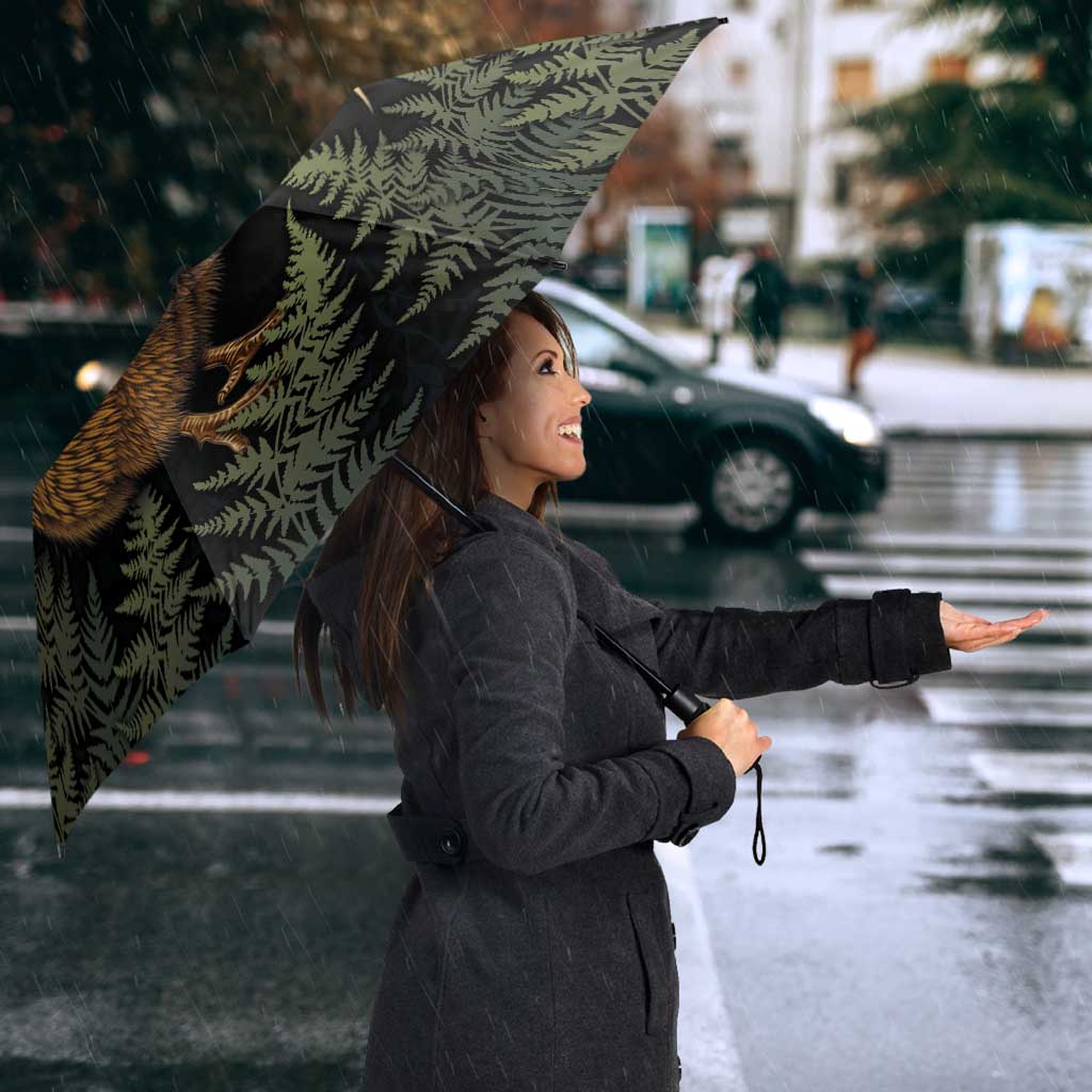 New Zealand Kiwi Bird Umbrella Silver Fern Mix Maori Pattern LT05 - Polynesian Pride