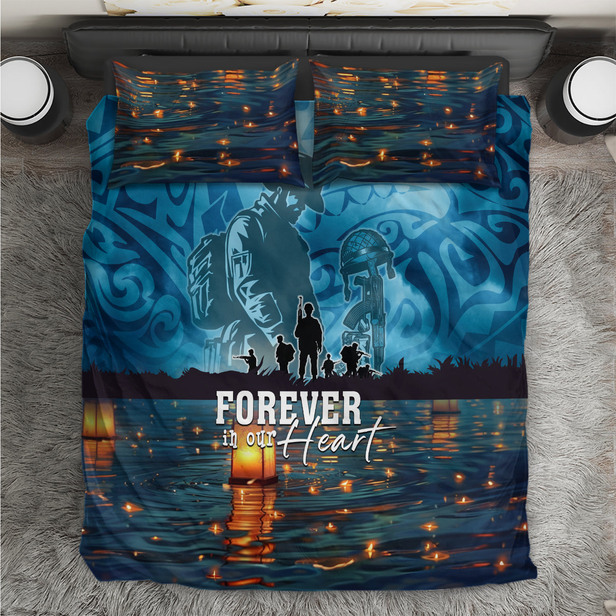 Hawaii Memorial Day Lantern Floating Bedding Set Always In Our Hearts