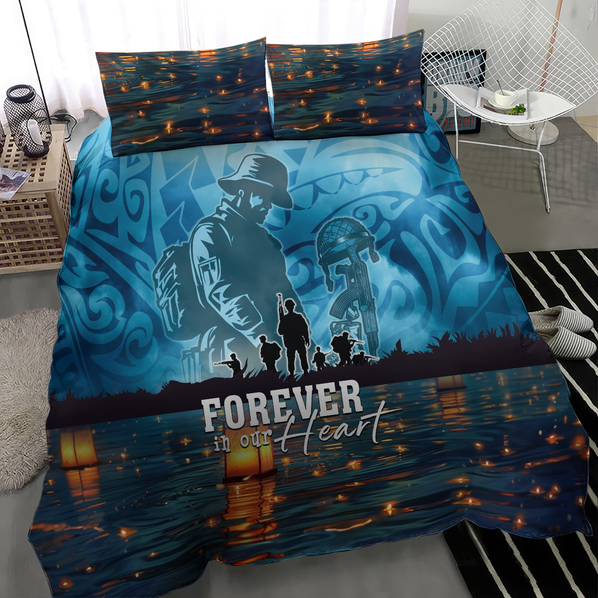 Hawaii Memorial Day Lantern Floating Bedding Set Always In Our Hearts LT05 - Polynesian Pride