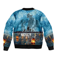 Hawaii Memorial Day Lantern Floating Sleeve Zip Bomber Jacket Always In Our Hearts LT05 - Polynesian Pride
