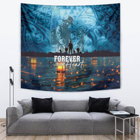 Hawaii Memorial Day Lantern Floating Tapestry Always In Our Hearts LT05 Blue - Polynesian Pride