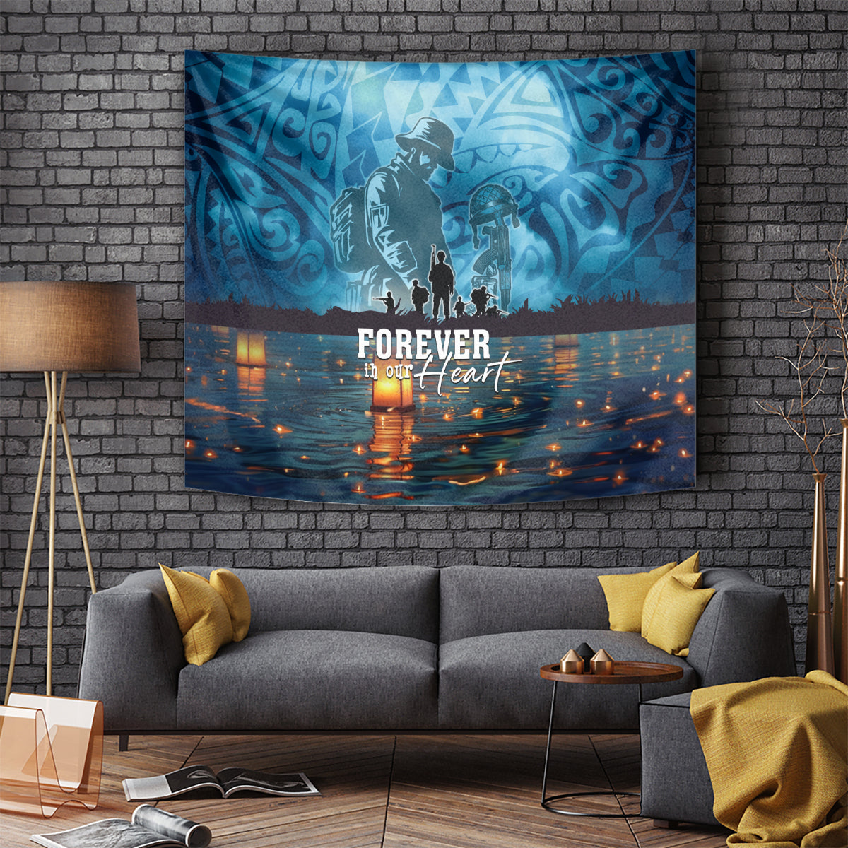 Hawaii Memorial Day Lantern Floating Tapestry Always In Our Hearts LT05 - Polynesian Pride