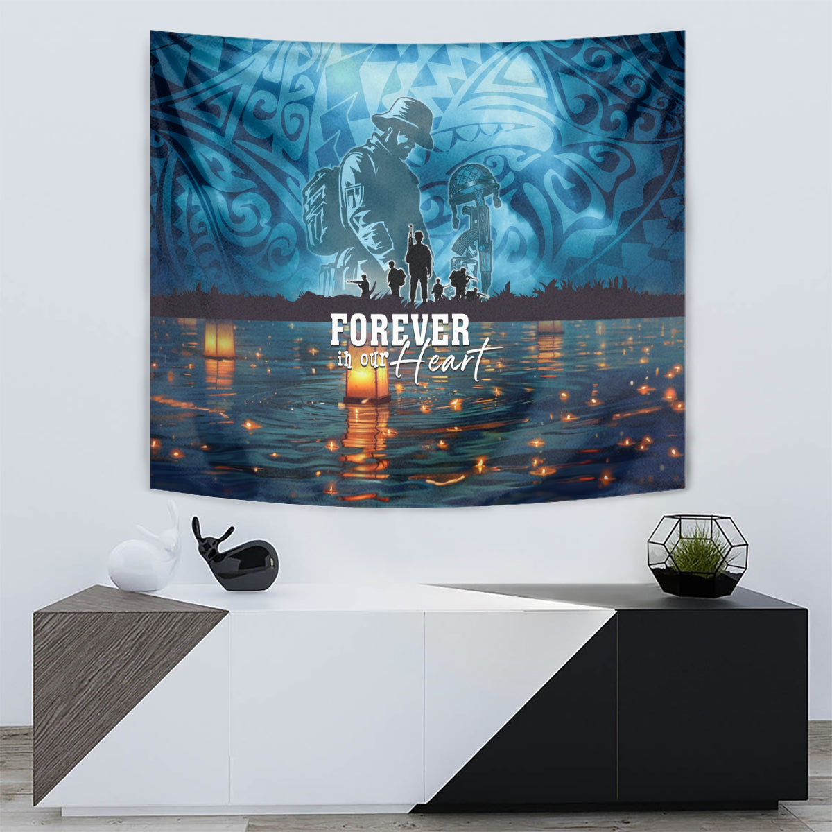 Hawaii Memorial Day Lantern Floating Tapestry Always In Our Hearts LT05 - Polynesian Pride