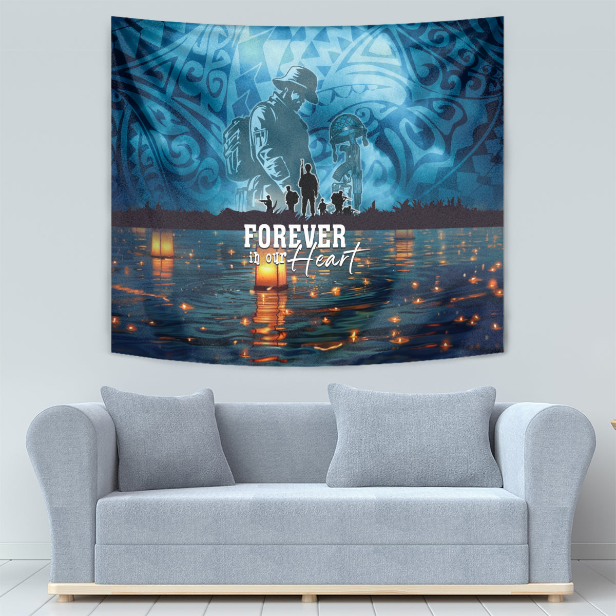 Hawaii Memorial Day Lantern Floating Tapestry Always In Our Hearts LT05 - Polynesian Pride