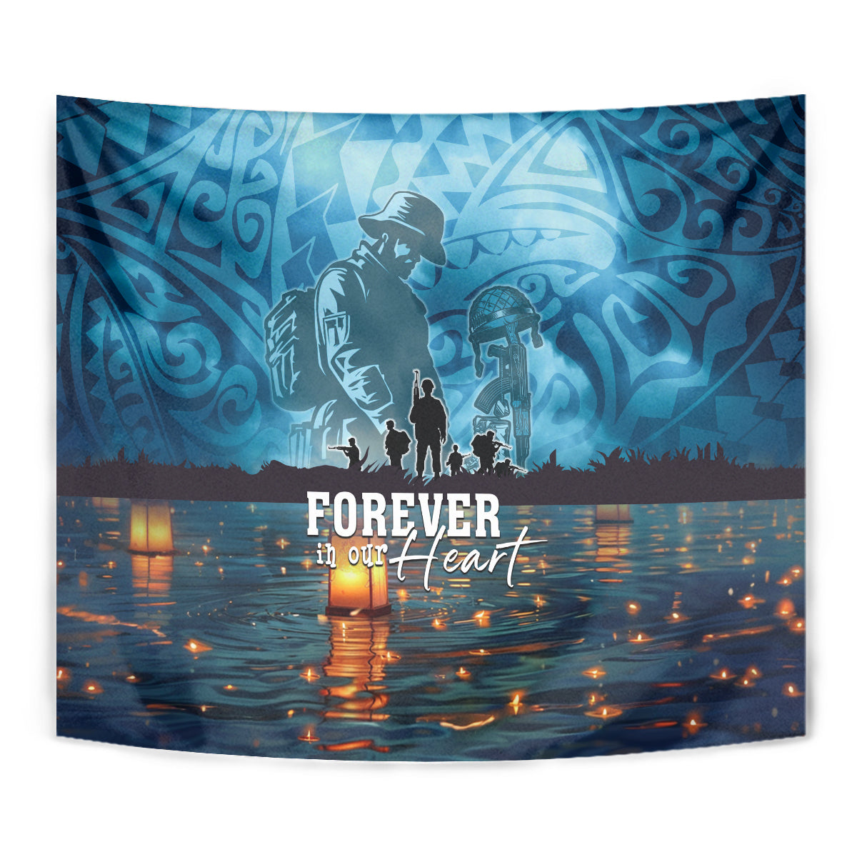 Hawaii Memorial Day Lantern Floating Tapestry Always In Our Hearts LT05 - Polynesian Pride