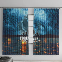Hawaii Memorial Day Lantern Floating Window Curtain Always In Our Hearts LT05 With Hooks Blue - Polynesian Pride