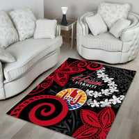 Tahiti Heiva Festival Area Rug Floral Pattern With Coat Of Arms LT05 - Polynesian Pride