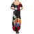 Tahiti Heiva Festival Family Matching Summer Maxi Dress and Hawaiian Shirt Floral Pattern With Coat Of Arms